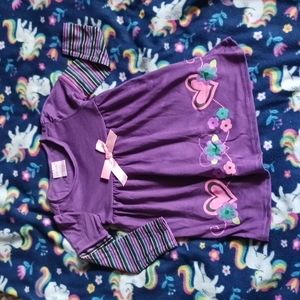 Toddler's Adorable Dress w/Floral & Heart Design